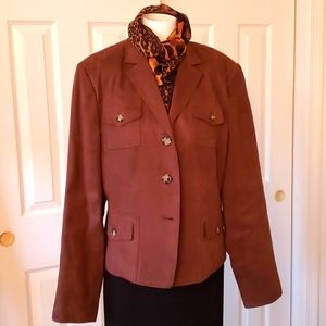 Talbots Brown suede like blazer